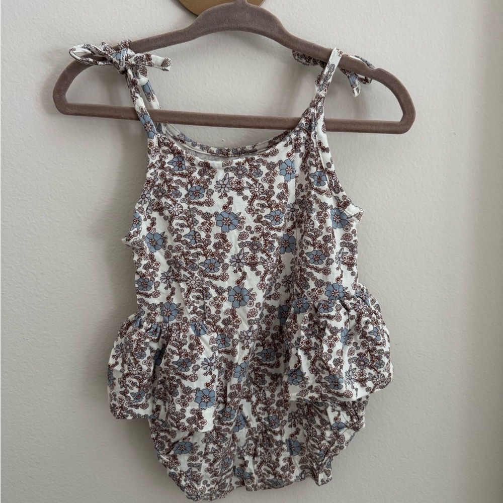Kate Quinn Cornflower Ditsy Floral Spaghetti Tie Strap Ballerina Romper